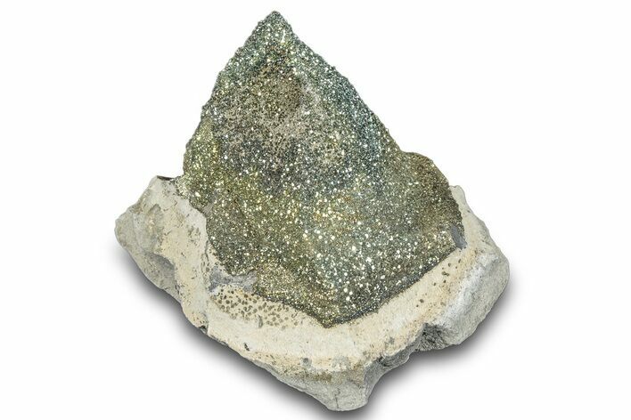 Iridescent Rainbow Pyrite on Septarian - Russia #282559